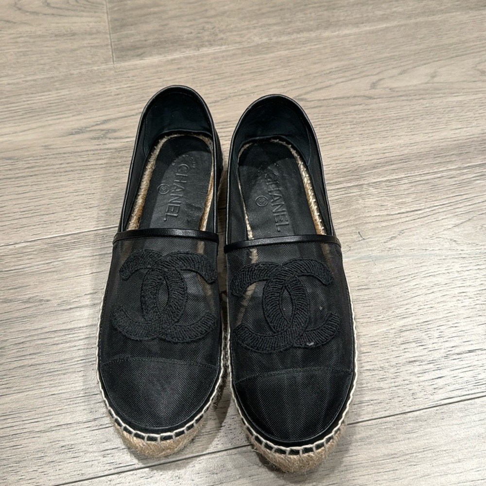 Chanel black espadrille